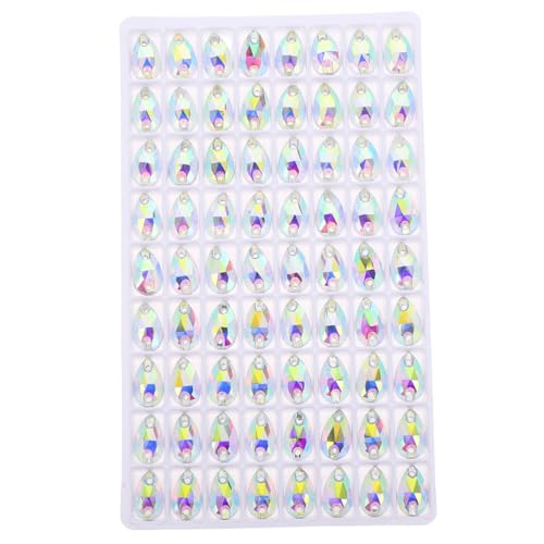 KALLORY 72 Stück Flache Glassteine: Strasssteine in Tropfenform Mit Doppelloch Zum Selbernähen Für Kleidung, Schuhe, Hüte, Taschen, Funkelnde Verzierungen Für Modehandwerk KALLORY 72 Stück Flache Glassteine: Strasssteine in Tropfenform Mit Doppelloch Zum Selbernähen Für Kleidung, Schuhe, Hüte, Taschen, Funkelnde Verzierungen Für Modehandwerk von KALLORY