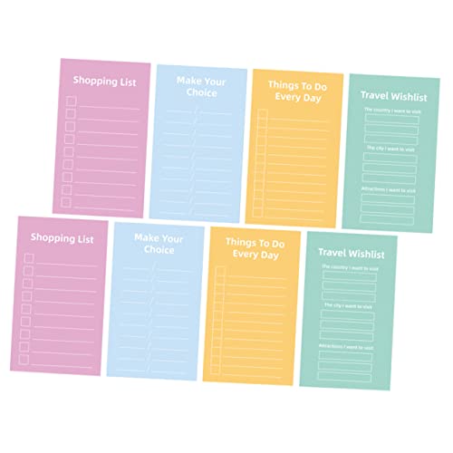 KALLORY 8 notizpapierplaner tragbare Notizzettel Pads Liste Tagesplaner Notizblock Veranstalter Memo -Pad täglicher notizplaner Lebensmittel Notizblock süße Notizbilder Notizblock zu tun von KALLORY