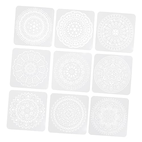 KALLORY 9 Blätter Spritzlackiervorlage Vorlagen große Wandschablonen große Schablonen zum Malen Mandala-Kunst-Vorlage für Mandala-Punktierungsschablone Vorlage zum Stempeln Plastik KALLORY 9 Blätter Spritzlackiervorlage Vorlagen große Wandschablonen große Schablonen zum Malen Mandala-Kunst-Vorlage für Mandala-Punktierungsschablone Vorlage zum Stempeln Plastik von KALLORY