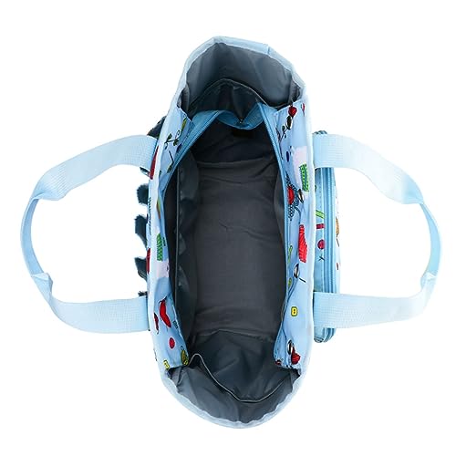 KALLORY Aufbewahrungstasche Zubehör die Einkaufstasche häkeln Veranstalter Tragbar wolle Reisetasche mit großer Kapazität Bastelbeutel Stricknadeltasche Nähprojekttasche Strickbeutel Blau von KALLORY