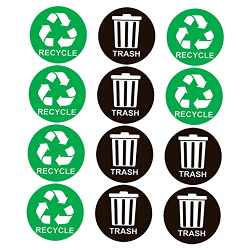 KALLORY Aufkleber für die Mülltrennung Aufkleber-Etiketten Aufkleber wasserdicht Müllrecycling-Aufkleber Kompost-Mülleimer Mülleimer-Recycling-Aufkleber Müll recyceln Aufkleber PVC von KALLORY