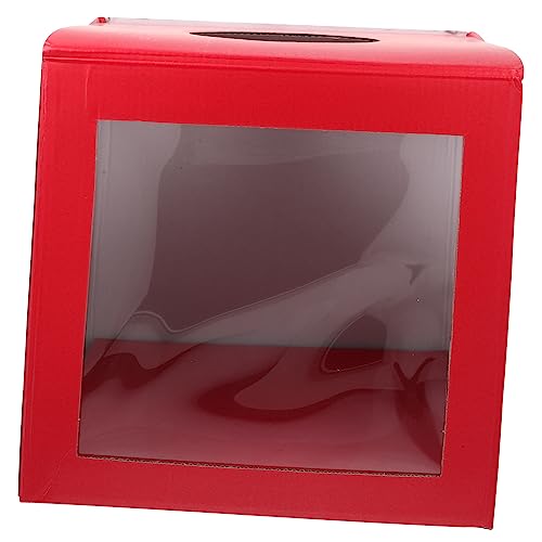 KALLORY -Box verlosen Tombola-Losbehälter Zeichnung Tickets Abstimmung Hochzeit von Aufbewahrungsboxen Tombola-Verlosungsbehälter Kleine Gewinnspielkästen Lotterieboxen Papier rot von KALLORY