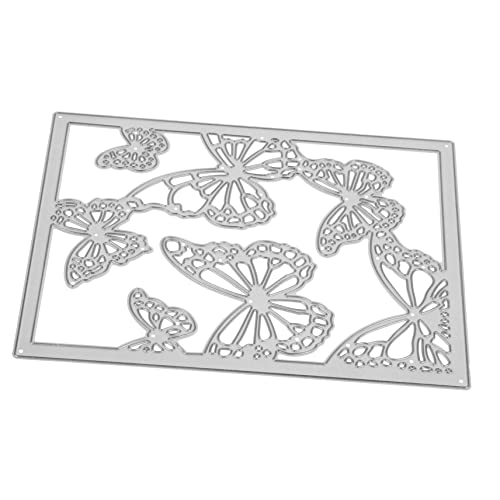 KALLORY DIY Messerform Schmetterling Scrapbook Cut Crafts Dies Making Wedding Die DIY Craft Stencil Fotoalbum Formen Schmetterlingsmuster DIY Stencil Handcraft Tool Silber Carbon Steel von KALLORY