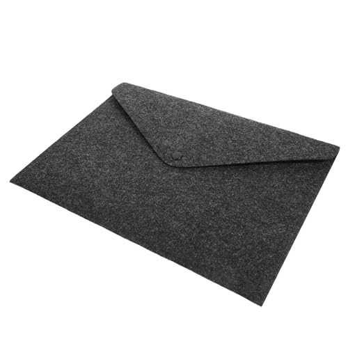 KALLORY Filz Aktenordner mit Knopfverschluss Dokumententasche für Büro und Schule Eleganter Papierorganisator Dunkelgrau für Wichtige Unterlagen und Geschäftsreisen von KALLORY