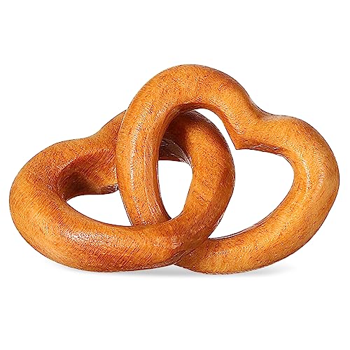 KALLORY Kunst Dekoration Träger Ring Schmuck Rattan bastelzeug craft armbinde Festivalgeschenk armatur DIY Herz aus Holz Herz aus Naturholz Holzherz Handwerk dekoratives Holzherz hölzern von KALLORY