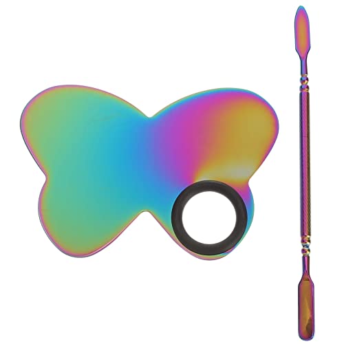 KALLORY Mischpalette, Edelstahl-Nagelkunst-Paletten, herzförmige Make-up-Palette mit Spatel, für Salon und Zuhause von KALLORY