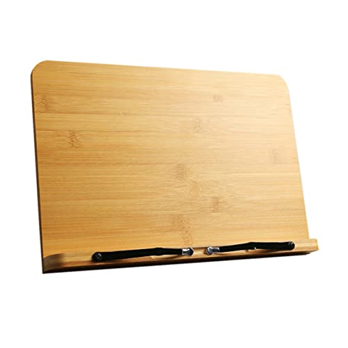 KALLORY Nanmu -Staffelei Zeichnung Stand Reißbrett einstellbar Desktop-Zeichenbrett klein bücherregal Studienbuchständer Hausbedarf Buchständer aus Holz Laptophalter Buchregal hölzern Gelb von KALLORY
