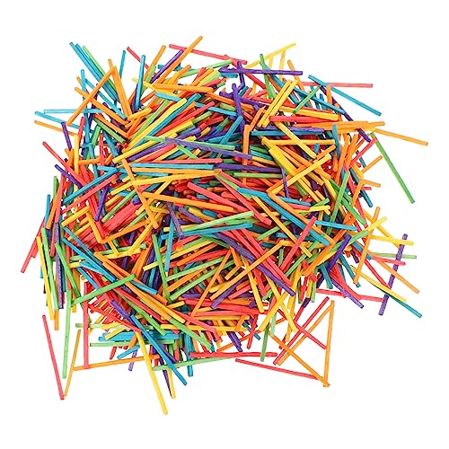 KALLORY Packung Mit Farbigen Stäbchen Mini Bastelstäbchen Eisstiele Bastel Eisstiele Regenbogen Eisstiele Farbige Eisstiele Eis Handgefertigte DIY Materialien Für Buntes von KALLORY