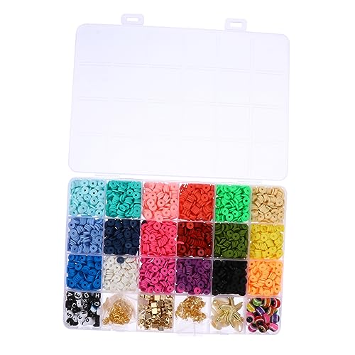 KALLORY Polymer Perlen Set Für Lose Farbarmbänder Perlen Kits Die Perlen Rund Schmuckherstellungs Kits Ton Halskette Schmuckherstellung Charms Bastelperlen Charms DIY von KALLORY