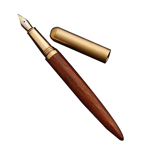 KALLORY Rosenholzstift Füllfederhalter wieder auffüllbar Füller Kalligraphie nachfüllbare Brunnenstift Stiftbrunnen Signaturstift Tintenstifte zum Schreiben hölzern Zufällige Farbe von KALLORY