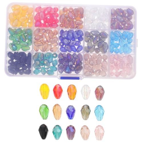 KALLORY Schmuckglasperlen Ab Farben Wassertröpfchen Glasperlen für DIY Schmuckherstellung Bastelperlen Kit für Armbänder Halsketten und Bastelprojekte von KALLORY