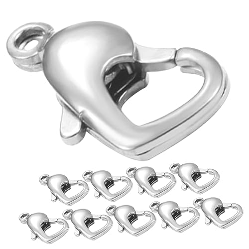 KALLORY Schmuckherstellungsset in Herzform 10-teilig Karabinerverschluss Für Halsketten Und Armbänder von KALLORY