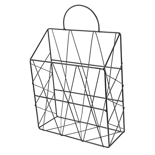 KALLORY Tragbarer Zeitungsständer Büro Groß Schreibtisch Buchhalterregal Wandorganisator Buchanzeige Gestell Exquisiter Zeitschriftenständer Hängender Bücherständer Eisen Black von KALLORY