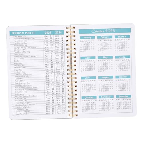KALLORY Zeitplan-notizblock Notizbuch Unterlage Lehrerplaner Homeschool -planer Planer Für Studenten Agenda Akademisch Studie Schulplaner Tagesplaner Spiralförmiger Notizblock Papier Bunt von KALLORY