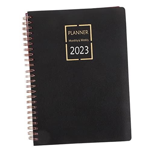 KALLORY Zeitplanplaner Spiral- Rosa Notizbuch Wöchentlicher Monatsplaner Notizbücher Täglicher Planer Zu Schulplaner Spiralkalenderplaner Spiralblock Agenda Notizblock Papier Schwarz von KALLORY