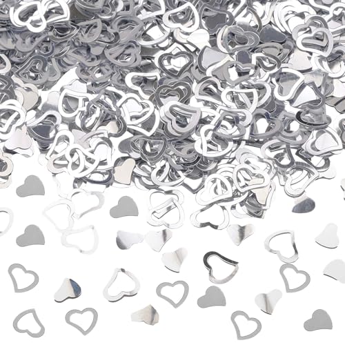 KALOR Silber 3200 Stück Liebesherz-Konfetti Valentinstag Liebe Herzen Konfetti für Hochzeit Tischdekoration Supplies KALOR Silber 3200 Stück Liebesherz-Konfetti Valentinstag Liebe Herzen Konfetti für Hochzeit Tischdekoration Supplies von KALOR
