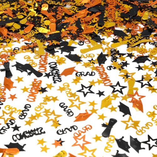 Konfetti zum Schulabschluss, 2025, 1000 Stück, Klasse von 2025, Party-Tischdekoration, für Abschlussfeier 2025, Orange und Schwarz, 1000 Stück Konfetti zum Schulabschluss, 2025, 1000 Stück, Klasse von 2025, Party-Tischdekoration, für Abschlussfeier 2025, Orange und Schwarz, 1000 Stück von KALOR