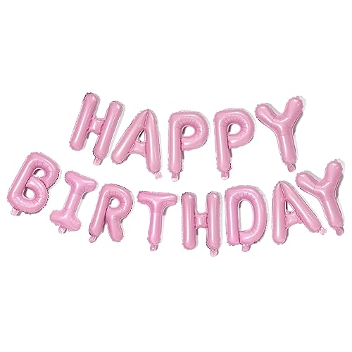 Rosa "Happy Birthday"-Ballon-Banner, 40,6 cm, Mylar-Folie, Buchstabenschild für Frauen, Männer, Jungen und Mädchen, Geburtstagsdekoration, Partyzubehör Rosa "Happy Birthday"-Ballon-Banner, 40,6 cm, Mylar-Folie, Buchstabenschild für Frauen, Männer, Jungen und Mädchen, Geburtstagsdekoration, Partyzubehör von KALOR