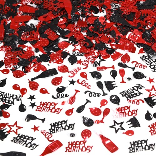 Rot und Schwarz Happy Birthday Konfetti 3000 Stück Geburtstag Kuchen Tisch Metallic Folie Konfetti Party Tischdekoration für Party, Babyparty, DIY Kunst und Handwerk Rot und Schwarz Happy Birthday Konfetti 3000 Stück Geburtstag Kuchen Tisch Metallic Folie Konfetti Party Tischdekoration für Party, Babyparty, DIY Kunst und Handwerk von KALOR