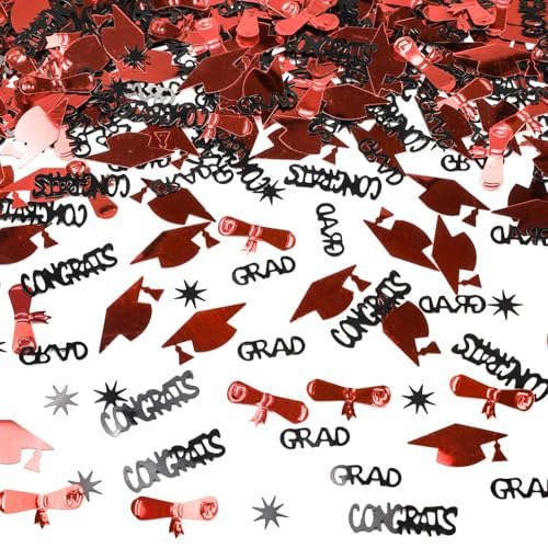 Rotes und schwarzes Abschlusskonfetti 2025, 1000 Stück, Klasse 2025, Tischdekoration, Konfetti für Abschlussfeier 2025, Dekorationen Rotes und schwarzes Abschlusskonfetti 2025, 1000 Stück, Klasse 2025, Tischdekoration, Konfetti für Abschlussfeier 2025, Dekorationen von KALOR