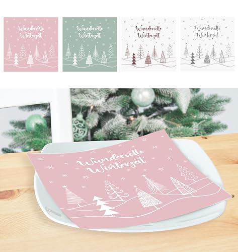 KAMACA Servietten Papierservietten Motivservietten Winter 3 lagig 33x33 cm stilvolle Tischdekoration Feier Fest Advent Weihnachten (80 Servietten Winterzeit) von KAMACA