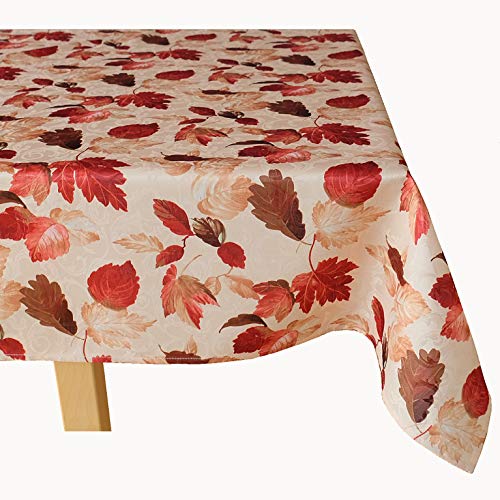 KAMACA Tischdecke mit hochwertigem Druck-Motiv Küche Esstisch Eyecatcher Herbst Winter Weihnachten (Herbstliches Laub 110x140) von KAMACA