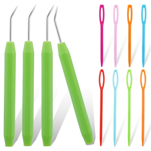 KAMAIKA Nadel Für Strickliesel, Nadel Haken Strickhaken, Strickrahmen Nadel Set mit Stricknadeln, Strickrahmen Haken Großen Augen Nähnadeln, Loom Knitting Hook für Strick Handwerk von KAMAIKA