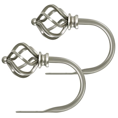 KAMANINA 2 Stück Raffhalter für Vorhang Antik Silber, Dekorative Wandmontage Raffhaken, Raffhalter für Gardinen mit Twisted Cage Endstücke für Wohnzimmer Schlafzimmer Büros KAMANINA 2 Stück Raffhalter für Vorhang Antik Silber, Dekorative Wandmontage Raffhaken, Raffhalter für Gardinen mit Twisted Cage Endstücke für Wohnzimmer Schlafzimmer Büros von KAMANINA