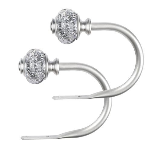 KAMANINA 2 Stück Vorhang Raffhalter Silber, Wandmontierte Vorhanghaken Halterungen, Raffhalter für Gardinen mit Durchsichtigen Endstücke für Bäder Küchen Büros Esszimmer Cafés KAMANINA 2 Stück Vorhang Raffhalter Silber, Wandmontierte Vorhanghaken Halterungen, Raffhalter für Gardinen mit Durchsichtigen Endstücke für Bäder Küchen Büros Esszimmer Cafés von KAMANINA