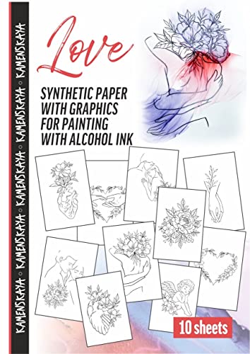 KAMENSKAYA Alkohol-Tinte: Alkohol-Tintenpapier mit Grafiken "Love", 10 Blatt je 50:33 cm KAMENSKAYA Alkohol-Tinte: Alkohol-Tintenpapier mit Grafiken "Love", 10 Blatt je 50:33 cm von KAMENSKAYA