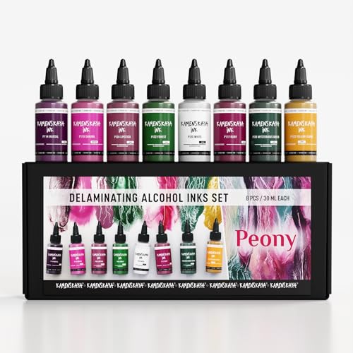 KAMENSKAYA Delaminating Alcohol Inks - Delaminating Ink Set 'Peony' - 8 Stück je 30 ml KAMENSKAYA Delaminating Alcohol Inks - Delaminating Ink Set 'Peony' - 8 Stück je 30 ml von KAMENSKAYA