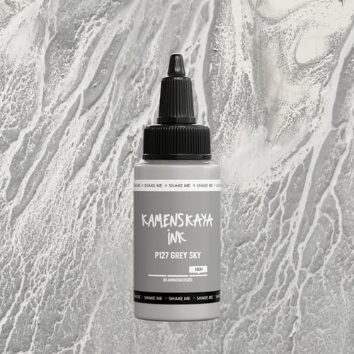 KAMENSKAYA Delaminierende Alkoholtinte - Selbstspaltende Alcohol Ink P-127 Grey sky - 1 fl oz (30 ml) von KAMENSKAYA
