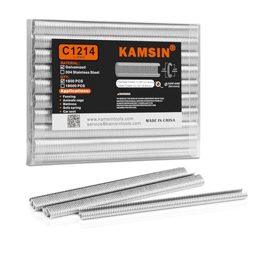 KAMSIN C1214 verzinkte Hog Ringklammern, 8,8 mm Innenkrone, 1.800 Stück/Packung, 11,4 mm Außenkrone, C-Ring-Heftklammern für pneumatische Schweinerringpistole, Air-C-Ringpistole KAMSIN C1214 verzinkte Hog Ringklammern, 8,8 mm Innenkrone, 1.800 Stück/Packung, 11,4 mm Außenkrone, C-Ring-Heftklammern für pneumatische Schweinerringpistole, Air-C-Ringpistole von KAMSIN