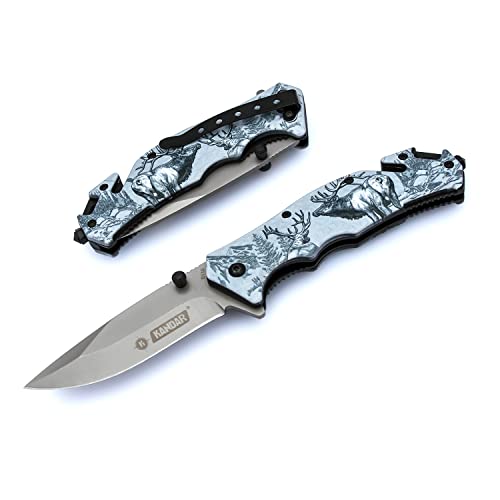 KANDAR B110 Klappmesser • Einhandmesser Alltags Messer Edc Scharfes Outdoor Messer für Camping, Wandern und Überleben Klappmesser mit Kunststoff griff von KANDAR