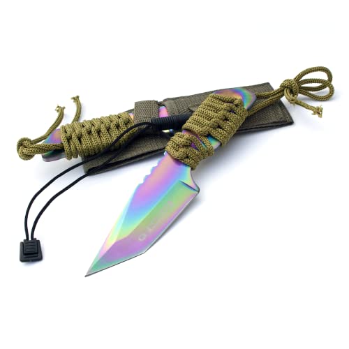 KANDAR N.460 Feststehende Messer Jagdmesser mit Scheide Outdoor-Messer Multifunktionsmesser Campingmesser Touristenmesser mit feststehender Klinge von KANDAR