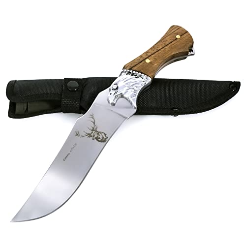 KANDAR N.527 Feststehende Messer Jagdmesser mit Scheide Outdoor-Messer Multifunktionsmesser Campingmesser Touristenmesser mit feststehender Klinge von KANDAR