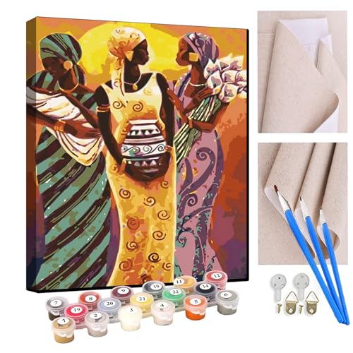 KANGBAWA Malen Nach Zahlen Erwachsene Afrikanische Mädchen drei Frauen - Bastelset Erwachsene Gemälde Leinwand 40x50 cm Mit Farbe und Pinsel - Geschenke und Maldekorationen KANGBAWA Malen Nach Zahlen Erwachsene Afrikanische Mädchen drei Frauen - Bastelset Erwachsene Gemälde Leinwand 40x50 cm Mit Farbe und Pinsel - Geschenke und Maldekorationen von KANGBAWA