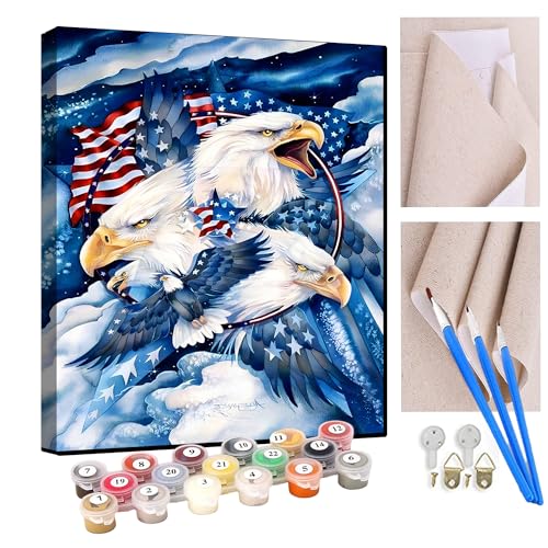 KANGBAWA Malen nach Zahlen Erwachsene Adler im Himmel DIY Malen nach Zahlen Kits auf Leinwand Acrylmalerei mit Pinseln Leinwand Geschenke Kunsthandwerk 40 x 50 cm(rahmenlos) von KANGBAWA