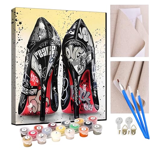 KANGBAWA Malen nach Zahlen für Erwachsene Straßen-Graffiti-Kunst High Heels-2 DIY digitales Ölgemälde-Set auf Leinwand mit Pinseln und Acrylpigment Artwork für Heimdekoration 40 x 50 cm KANGBAWA Malen nach Zahlen für Erwachsene Straßen-Graffiti-Kunst High Heels-2 DIY digitales Ölgemälde-Set auf Leinwand mit Pinseln und Acrylpigment Artwork für Heimdekoration 40 x 50 cm von KANGBAWA