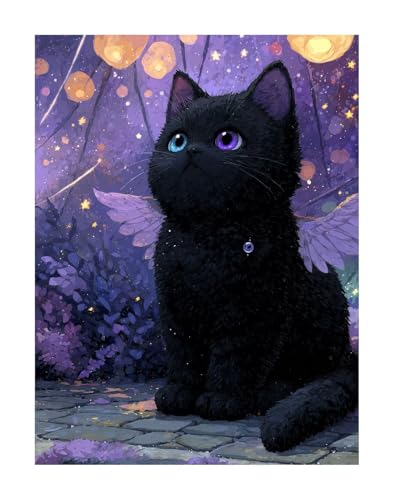 5D DIY Diamond Painting Set - Tier Diamant Painting Kinder, Katze Full Drill Bastelset für Erwachsene, Diamant Kunst Bilder Mosaic Stickerei für Home Wand Dekor 50 x 70 cm KSWF102 5D DIY Diamond Painting Set - Tier Diamant Painting Kinder, Katze Full Drill Bastelset für Erwachsene, Diamant Kunst Bilder Mosaic Stickerei für Home Wand Dekor 50 x 70 cm KSWF102 von KANGSONGWENJIAJU