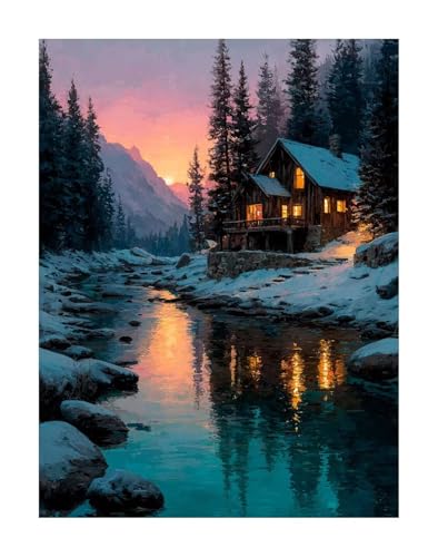 5D Diamant Painting Kit - Landschaft Diamond Painting Kinder DIY Set, Blockhaus Full Drill Bastelset für Erwachsene, Diamant Kunst Bilder Mosaic Stickerei für Home Wand Dekor 50 x 70 cm KSWF99 5D Diamant Painting Kit - Landschaft Diamond Painting Kinder DIY Set, Blockhaus Full Drill Bastelset für Erwachsene, Diamant Kunst Bilder Mosaic Stickerei für Home Wand Dekor 50 x 70 cm KSWF99 von KANGSONGWENJIAJU