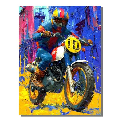 Abstrakt Malen Nach Zahlen Erwachsene, Auto Paint by Numbers Adult Anfänger Kreativ Set für, Heimwerk Malen Nach Zahlen Kinder Mit Rahmen, Pinsel und Acrylfarbe für Deko Wohnzimmer 40x55 cm KSWDK248 von KANGSONGWENJIAJU