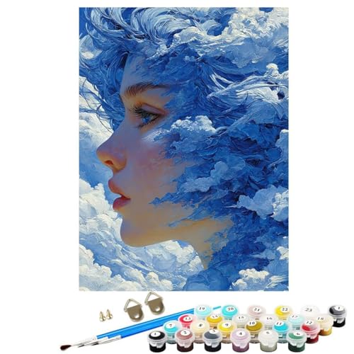 Abstrakt Malen Nach Zahlen Erwachsene, Frau Paint by Numbers Adult Anfänger Kreativ Set für, Heimwerk Malen Nach Zahlen Kinder Mit Rahmen, Pinsel und Acrylfarbe für Deko Wohnzimmer 40x55 cm KSWDK208 von KANGSONGWENJIAJU