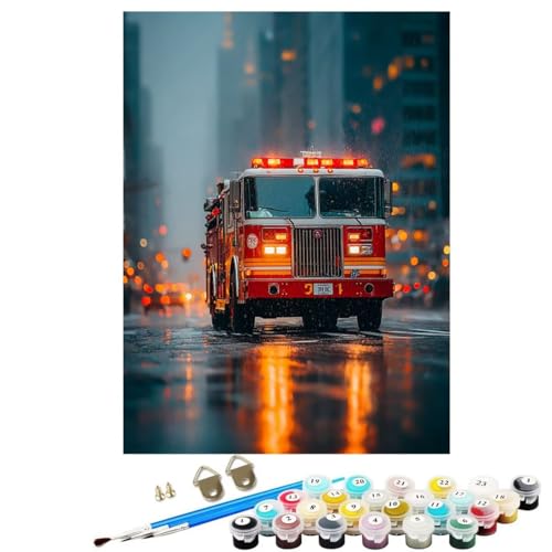 Auto Malen Nach Zahlen Erwachsene, StraßE Paint by Numbers Adult Anfänger Kreativ Set für, Heimwerk Malen Nach Zahlen Kinder, Pinsel und Acrylfarbe Als für Deko Wohnzimmer 50 x 70 cm KSWWK218 von KANGSONGWENJIAJU