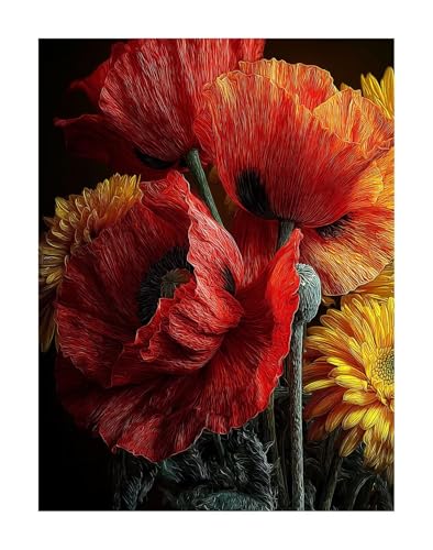 Blume 5D Diamond Painting Erwachsene - Pflanze Full Drill Diamant Painting Kinder Bilder, DIY Mosaic Bastelset für Erwachsene, Diamant Malerei Stickerei Groß für Home Decor 50 x 70 cm KSWF78 von KANGSONGWENJIAJU