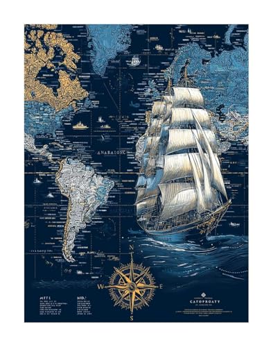 Diamond Painting Karte Diamond Painting Erwachsene Groß XXL 40x50cm Blau Full drill Daiment Malerei Erwachsene, 5D Diamant Art Mosaic Stickerei Bastelset Geschenk für Home Decor KSWF121 von KANGSONGWENJIAJU
