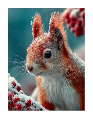 Diamond Painting Kinder Tier 5D Diamond Painting Eichhörnchen Bilder DIY Full drill Crystal Strass Stickerei Mosaic Diamant Malerei Bastelset Geeignet Geschenk und Wanddeko 50 x 70 cm KSWF114 von KANGSONGWENJIAJU