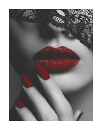 Diamond Painting Lippe Diamond Painting Erwachsene Groß XXL 60x80 cm Rot Full drill Daiment Malerei Erwachsene, 5D Diamant Art Mosaic Stickerei Bastelset Geschenk für Home Decor KSWF89 von KANGSONGWENJIAJU