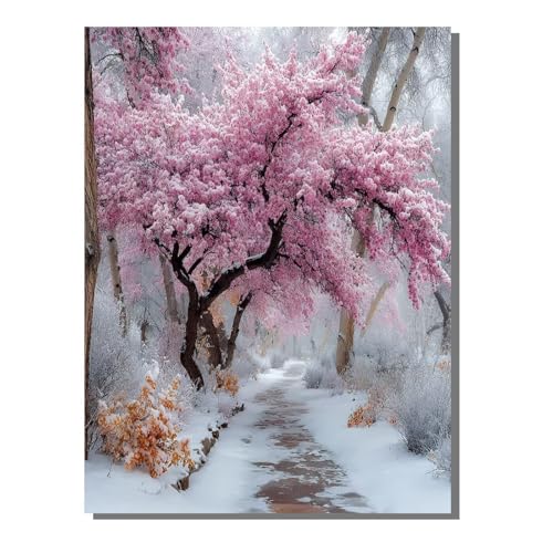 Landschaft Malen Nach Zahlen Erwachsene, Blume Paint by Numbers Adult Anfänger Kreativ Set für, Heimwerk Malen Nach Zahlen Kinder Mit Rahmen, Pinsel und Acrylfarbe Deko Wohnzimmer 50 x 70 cm KSWDK442 von KANGSONGWENJIAJU