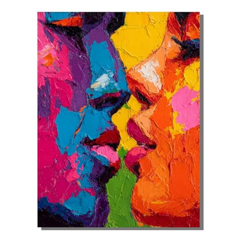 Malen Nach Zahlen Erwachsene Abstrakt, Groß DIY Malen Nach Zahlen Lippe, Anfänger Frauen Bastelset, Pinsel und Acrylfarbe, Paint by Numbers Basteln für Wand Dekor Geschenk 50 x 70 cm KSWWK460 von KANGSONGWENJIAJU